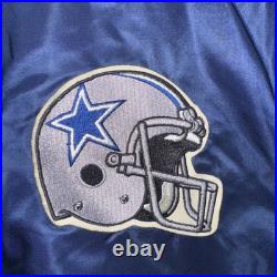 Vintage 90s Dallas Cowboys Satin Navy Jacket Size Xl Vintage 90s Dallas Cowboys Satin Navy Jacket Size Xl