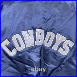 Vintage 90s Dallas Cowboys Satin Navy Jacket Size Xl Vintage 90s Dallas Cowboys Satin Navy Jacket Size Xl