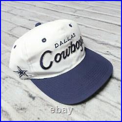 Vintage 90s Dallas Cowboys Script Snapback Hat Sports Specialties Cap