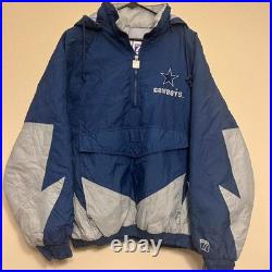 Vintage 90s Dallas Cowboys Shark Bite Puffer Quarter Zip Jacket Size Large