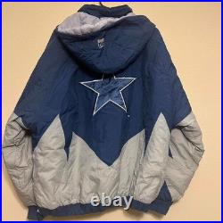 Vintage 90s Dallas Cowboys Shark Bite Puffer Quarter Zip Jacket Size Large
