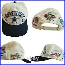 Vintage 90s Dallas Cowboys SnapBack Hat Arch Logo Super Bowl Champions Annco
