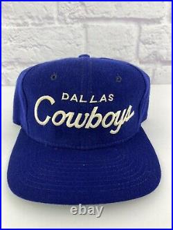 Vintage 90s Dallas Cowboys Sports Specialties SL Script Snapback Hat Wool NFL