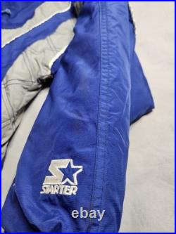 Vintage 90s Dallas Cowboys Starter Pro Line Jacket Mens Size Large Blue Gray EUC
