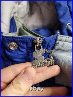 Vintage 90s Dallas Cowboys Starter Pro Line Jacket Mens Size Large Blue Gray EUC