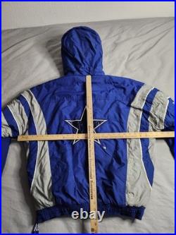 Vintage 90s Dallas Cowboys Starter Pro Line Jacket Mens Size Large Blue Gray EUC