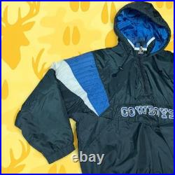 Vintage 90s Dallas Cowboys Starter Puffy Jacket Half-Zip Pullover