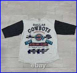 Vintage 90s Dallas Cowboys Super Bowl Champs 1994 All Over Print Shirt Men's XL