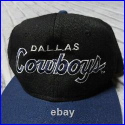 Vintage 90s Dallas Cowboys Wool Script Snapback Hat Cap Sports Specialties