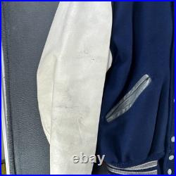 Vintage 90s DeLong NFL Dallas Cowboys letterman Super Bowl Patch Jacket Size 42