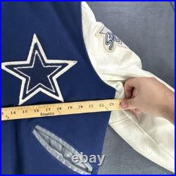 Vintage 90s DeLong NFL Dallas Cowboys letterman Super Bowl Patch Jacket Size 42
