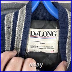 Vintage 90s DeLong NFL Dallas Cowboys letterman Super Bowl Patch Jacket Size 42