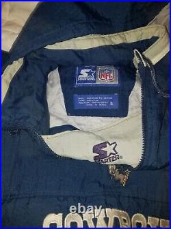 Vintage 90s NFL Dallas Cowboys Mens Starter Proline Hooded Pullover Jacket XL
