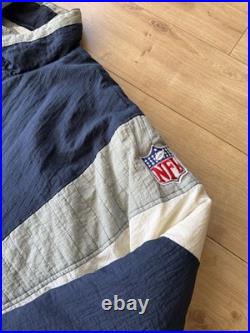 Vintage 90s NFL Dallas Cowboys Quilted Nylon Pullover Jacket XXL Football