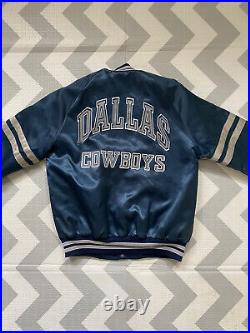 Vintage 90s NFL Dallas Cowboys Satin Jacket Mens Size S Chalk Line Made in USA