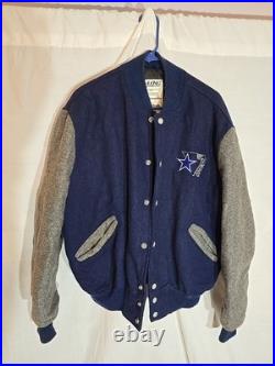 Vintage 90s NFL Delong Dallas Cowboys Wool Football Jacket Sz 46 -USA Made