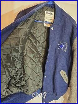 Vintage 90s NFL Delong Dallas Cowboys Wool Football Jacket Sz 46 -USA Made