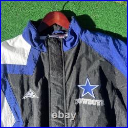 Vintage 90s NFL Pro Line Apex Dallas Cowboys Big Star Full Zip Jacket Sz Large