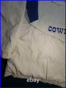Vintage 90s Starter NFL Dallas Cowboys 1/2 Zip Pullover Hooded Jacket Size XL