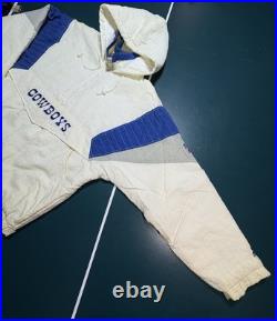 Vintage 90s Starter NFL Dallas Cowboys 1/2 Zip Pullover Hooded Jacket Size XL