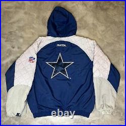 Vintage 90s Starter NFL Dallas Cowboys Size XL Full Zip Hooded Jacket