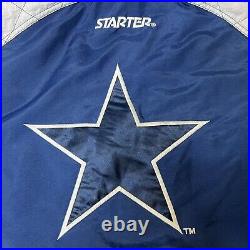 Vintage 90s Starter NFL Dallas Cowboys Size XL Full Zip Hooded Jacket
