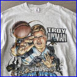 Vintage 90s Troy Aikman Power Of The Dallas Cowboys Shirt Xplosion Caricature L