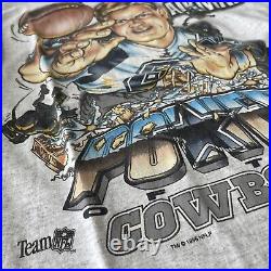 Vintage 90s Troy Aikman Power Of The Dallas Cowboys Shirt Xplosion Caricature L