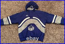 Vintage Apex One Proline Dallas Cowboys Pullover Hooded Coat Jacket Sz Medium