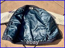 Vintage Authentic Chalkline Dallas Cowboys Letterman Leather Jacket Mens Sm Rare