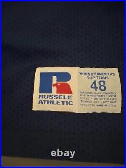Vintage Authentic Russell Athletic Dallas Cowboys Troy Aikman Blue Jersey SZ 48