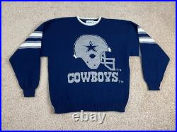 Vintage Barrrel II Pullover Sweater Mens XL USA Crewneck NFL Dallas Cowboys Blue
