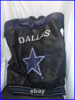 Vintage Carl Banks Dallas Cowboys 100% Leather Bomber Jacket Size LG- Nice Vintage Carl Banks Dallas Cowboys 100% Leather Bomber Jacket Size LG- Nice