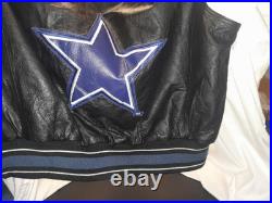 Vintage Carl Banks Dallas Cowboys 100% Leather Bomber Jacket Size LG- Nice Vintage Carl Banks Dallas Cowboys 100% Leather Bomber Jacket Size LG- Nice