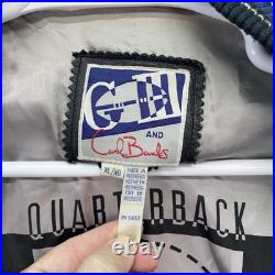 Vintage Carl Banks G-III LEATHER NFL Dallas Cowboys Coat Jacket XL logo spellout
