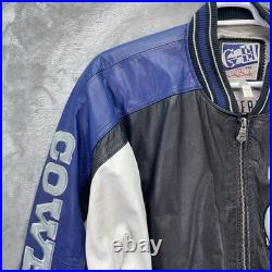 Vintage Carl Banks G-III LEATHER NFL Dallas Cowboys Coat Jacket XL logo spellout