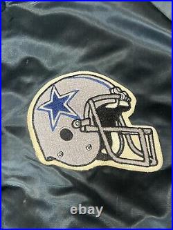 Vintage Chalk Line Dallas Cowboys Bomber Satin Jacket Large Men NFL Football