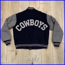 Vintage Chalk Line Dallas Cowboys Medium Wool Varsity Jacket Button Down 80s