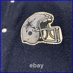 Vintage Chalk Line Dallas Cowboys Medium Wool Varsity Jacket Button Down 80s