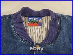Vintage DALLAS COWBOYS NFL Fans Choice Varsity Heavy Denim Blue Jacket Mens Sz L