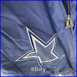 Vintage Dallas COWBOYS Logo Athletic JACKET SHARKTOOTH PRO-LINE Hooded MED