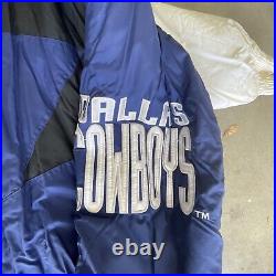 Vintage Dallas COWBOYS Logo Athletic JACKET SHARKTOOTH PRO-LINE Hooded MED
