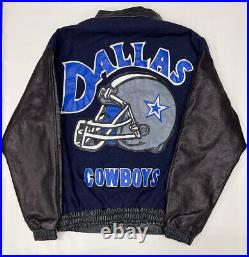 Vintage Dallas Cowboys 1990's Letterman Learher jacket Rare NFL Size Large
