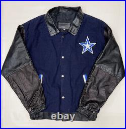 Vintage Dallas Cowboys 1990's Letterman Learher jacket Rare NFL Size Large
