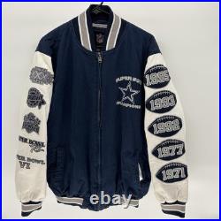 Vintage Dallas Cowboys 5 X's Super Bowl Varsity Bomber Jacket NFL Men Large