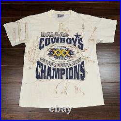 Vintage Dallas Cowboys AOP Super Bowl XXX Shirt Desert Print 1996 Large