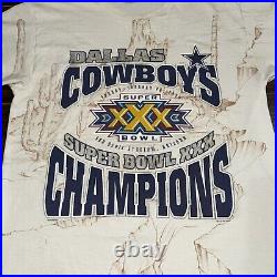 Vintage Dallas Cowboys AOP Super Bowl XXX Shirt Desert Print 1996 Large