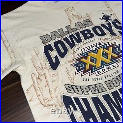 Vintage Dallas Cowboys AOP Super Bowl XXX Shirt Desert Print 1996 Large