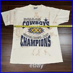 Vintage Dallas Cowboys AOP Super Bowl XXX Shirt Desert Print 1996 Large