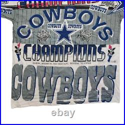 Vintage Dallas Cowboys AOP T-Shirt Mens 2XL 1993 Super Bowl XXVII Champions